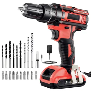 Portable Power Tools Wireless Hand Held Cordless Drill Lithium Battery Electric Hammer Drill Machine