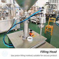 Machine de remplissage semi-automatique à tête unique pour liquides très visqueux en bouteilles et bocaux en verre (miel)