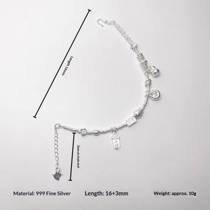 Borsa Portafortuna a Forma di Zucca Fatta a Mano, Modello F-001, Argento 999, Tendenza Nazionale di Lusso Leggero Unisex, Origine Shenzhen - Product Image 6