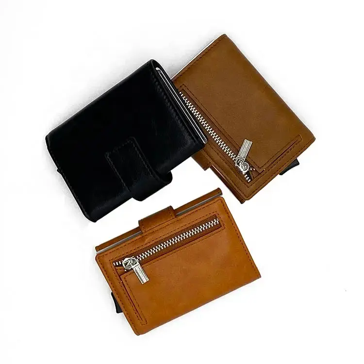 Portefeuille minimaliste multifonctionnel avec logo personnalisé en gros Portefeuille pour hommes avec blocage Rfid