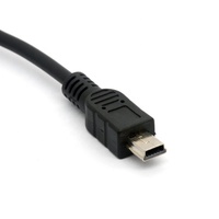 Câble de casque audio auxiliaire mini USB mâle à 5 broches vers femelle 3.5mm avec connecteur TRS de blindage de tresse