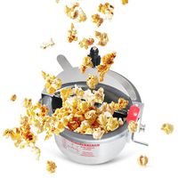 Machine à Popcorn Électrique Commerciale Grande Capacité avec Cuve Automatique en Verre Trempé et Acier Inoxydable pour Boulangerie