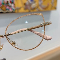 Lunettes de Luxe Sans Monture Anti-Lumière Bleue Photochromiques Femme, Coupé Diamant HD Œil de Chat, pour Ordinateur