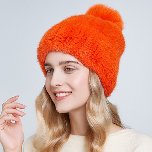 RTS – <span class=keywords><strong>bonnet</strong></span> en fourrure de Sable véritable pour <span class=keywords><strong>femme</strong></span>, <span class=keywords><strong>bonnet</strong></span> en vison avec <span class=keywords><strong>pompon</strong></span> en fourrure de renard, chaud et épais, collection hiver 100% - Product Image 1