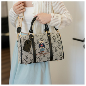 Bolso bandolera de hombro portátil de gran capacidad para mujer de moda americana europea, bolso de transporte grande, bolso de viaje, bolso de lona - Product Image 5