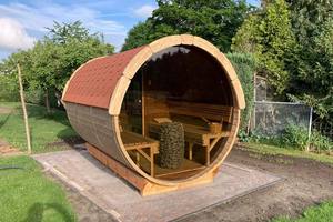 Sauna a Botte in Legno da Esterno per Giardino con Design Multi-Finestra per Villa, Dimensioni Personalizzabili, Installazione Rapida per Piccole Imprese - Product Image 5