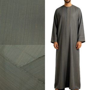 Tissu Thobe tissé à haute brillance 80 % polyester 20 % viscose pour robes Thobe de mariage et de cérémonie saoudiennes - Product Image 1