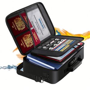 Bolsa Ignífuga para Documentos con Cerradura, Organizador de Archivos Multicapa, Almacenamiento Seguro para Dinero, Pasaportes y Tarjetas, con Correa para el Hombro - Product Image 1