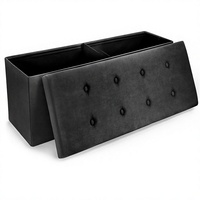 Banc de rangement ottoman en velours, banc d'appoint pliable avec couvercle pour salon, couloir, chambre et entrée