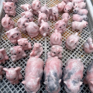 Vente en gros d'animaux en <span class=keywords><strong>opale</strong></span> rose naturelle (souris, chien, cochon), cristaux <span class=keywords><strong>de</strong></span> guérison en quartz, objets artisanaux pour la décoration - Product Image 3