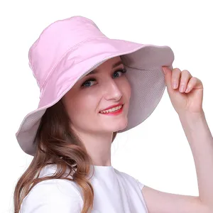 Chapéu de tipo bucket hat, chapéu para homem de peixe, oem, moda feminina, para o verão, chapéus de sol com aba grande, chapéus de lado duplo