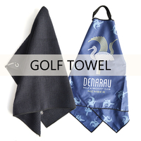 Serviette de nettoyage pour club de golf gaufré en microfibre imprimée personnalisée ensemble d'outils de bricolage serviette de golf par sublimation avec logo personnalisé accessoires de golf