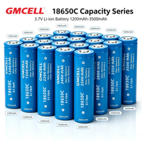 Batterie lithium rechargeable GMCELL 18650 3.7V 3500mAh avec prise filaire, protégée par BMS, conforme UN38.3 MSDS, pour jouets, lampe torche
