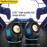 Haut-parleur de bureau 2 voies en forme d'œuf 2.0 5-10W, haut-parleur de jeu RGB, alimentation USB 5V, carte son intégrée, haut-parleur stéréo Bass Reflex
