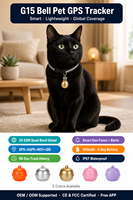 Traceur GPS portable G15 2G pour animaux de compagnie (chiens/chats/oiseaux) étanche IP67 avec port de charge magnétique, application Android et lecture de l'historique sur 90 jours