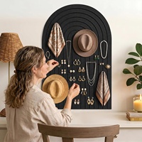Lot de 6 tableaux d'affichage muraux auto-adhésifs en feutre noir PET, modulables et détachables, avec épingles