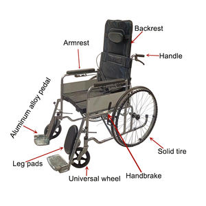 Silla de ruedas manual ligera de alta calidad, plegable, portátil, para adultos y ancianos - Product Image 2