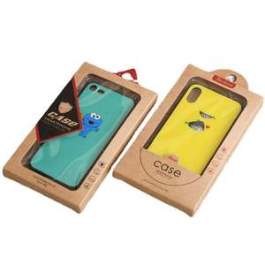 กล่องบรรจุภัณฑ์เคสโทรศัพท์แบบย่อยสลายได้ ผลิตจากกระดาษคราฟท์ หนา 2 มม. พร้อมหน้าต่าง PVC ป้องกันรังสียูวี มีรูแขวน สำหรับอุปกรณ์เสริมมือถือ บรรจุภัณฑ์สำหรับขายปลีก - Product Image 2