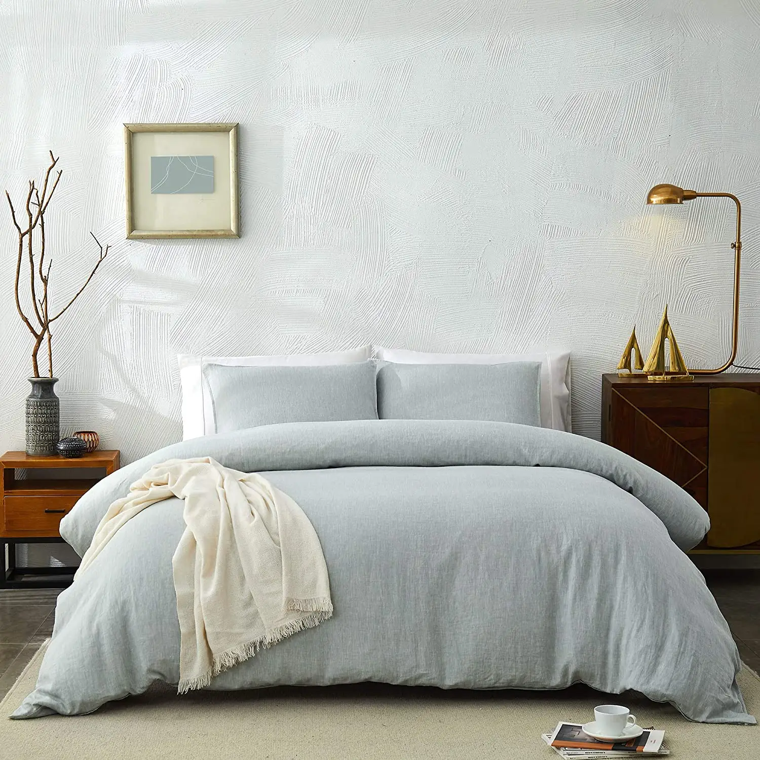 Phong Cách Nhật Bản Thoáng Khí Tinh Khiết Linen Comforter Bìa Set 100% Tự Nhiên Pháp Linen Duvet Cover Thiết Cho Hot Ngủ