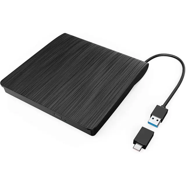 USB 3.0 Type-C Portable DVD/CD ROM Optical Drive Player Burner for Windows 11/10 Laptop, Mac MacBook Pro/Air EXTERNAL CD DRIVE