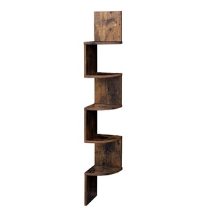 Estantería de esquina de madera de 5 niveles, estante de pared flotante con diseño en Zigzag - Product Image 4