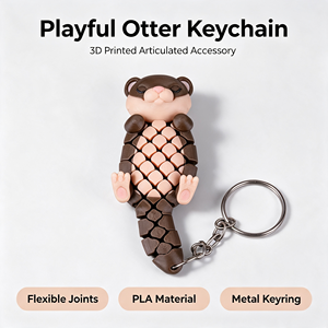 3D Printed Otter Articulated Fidget <b>Fun</b> Smooth Texture Flexible Joints Easy to Hold Stress Relief Toy <b>Bag</b> Companion - Product Image 3