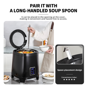 Winner หม้อต้มซุปไฟฟ้าทำจากสเตนเลสสตีล10L ลายไม้สไตล์เกาหลีหม้อต้มควบคุมดิจิตอลสำหรับบุฟเฟ่ต์ - Product Image 6