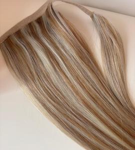 Extensiones <span class=keywords><strong>de</strong></span> <span class=keywords><strong>Cabello</strong></span> Rubias con Mechas Estilo Europeo, Cola <span class=keywords><strong>de</strong></span> Caballo Enrollable, Balayage, <span class=keywords><strong>para</strong></span> Mujeres Caucásicas, Envío Rápido <span class=keywords><strong>de</strong></span> Fábrica - Product Image 4