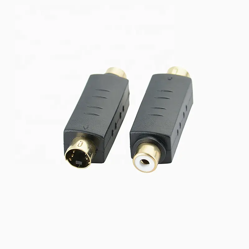 4 Pin Mini DIN S-Video Plug Male to RCA Female Audio Video AV Converter Adapter