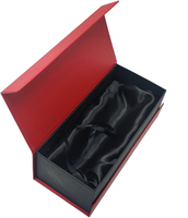 Boîte cadeau en carton noir de forme oblongue magnétique, haut de gamme, recyclable, avec poignée, revêtement UV, impression offset, laminage