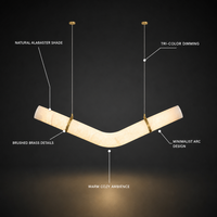 Luminaires suspendus en albâtre espagnol en gros, linéaires, minimalistes, LED modernes, personnalisables OEM/ODM pour projets de restaurants
