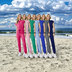 Conjuntos de Uniformes Médicos Unisex, Pantalones Tipo Jumpsuit, Mezclilla Tejida, de una Pieza, sin Mangas, en Varios Colores - Product Image 2