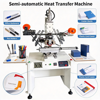 Nouvelle machine d'impression et de gaufrage pneumatique semi-automatique haute vitesse 220V, multicolore, pour marquage à chaud sur T-shirts, tasses, vêtements, garantie 1 an