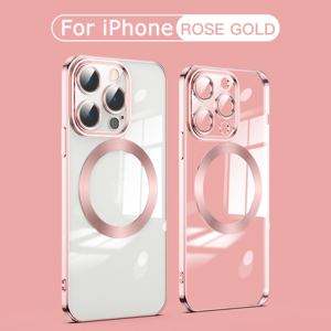 Coque de téléphone de placage magnétique de charge sans fil colorée transparente pour iPhone 15 14 Pro Max pour Samsung 24 23 pour <span class=keywords><strong>Google</strong></span> <span class=keywords><strong>7</strong></span> 8 pro - Product Image 4