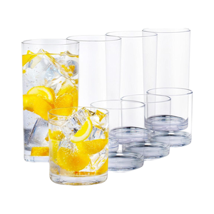 <span class=keywords><strong>Zulay</strong></span> Kitchen Juego de vasos de plástico acrílico de 8 piezas Irrompibles 12 y 16oz Vasos de chupito Aptos para lavavajillas Vasos reutilizables para el hogar - Product Image 1