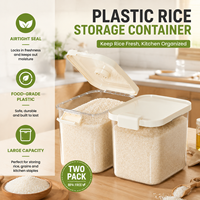 Contenedor de Almacenamiento de Arroz de Plástico para Cocina, Estilo Nórdico Inteligente, Uso Doméstico, Gran Capacidad de 20 Libras, Sellado, a Prueba de Insectos y Humedad