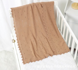 Couverture de bébé tricotée en coton doux ODM couverture de bébé personnalisée à motif floral/à pois pour les nouveau-nés - Product Image 6