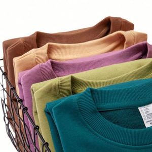 H5590 Sweat-shirts en coton 100% de haute qualité, faible MOQ OEM, vente en gros, personnalisés, 370 g/m², sweat-shirts à col rond pour hommes et femmes - Product Image 3