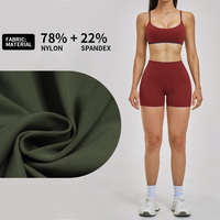 Ensemble de yoga 2 pièces pour femmes, OEM ODM, haute élasticité, avec soutien-gorge de sport à bretelles réglables et short cycliste taille haute, séchage rapide, pour la gym