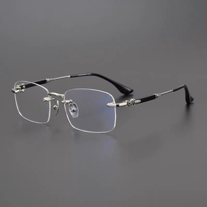 Nouvelles <span class=keywords><strong>lunettes</strong></span> de lecture rétro sans monture pour hommes, de style professionnel, haute définition, avec protection contre la lumière bleue et monture carrée - Product Image 5