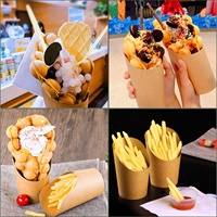 Coupe pour frites en papier jetable, 10 pièces, 12oz, pour douchette et Popcorn