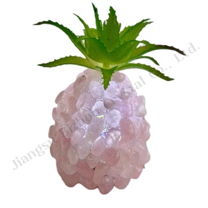 Lampe de bureau LED créative en forme <span class=keywords><strong>d</strong></span>'ananas, <span class=keywords><strong>d</strong></span>écoration de pièce, cristal naturel brut, pierre brute améthyste, lampes de <span class=keywords><strong>table</strong></span> de charge pour <span class=keywords><strong>d</strong></span>écoration - Product Image 4