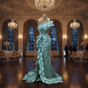 Vestidos de Novia de Lujo Estilo Sirena, Largos hasta el Suelo, con Sujetador Incorporado, Tela de Encaje, Bordado Hecho a Mano, Transpirables y Naturales - Product Image 3