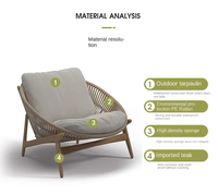 Ensemble de chaises longues d'extérieur avec structure en métal, dossier tressé, coussins gris, fauteuils et ottoman pour patio et jardin