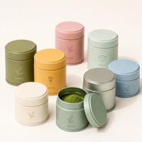 Boîte en fer blanc personnalisée de 30g pour matcha, avec couvercle à vis, portable, de qualité alimentaire, pour le stockage du matcha, vente en gros