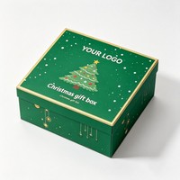 Boîte cadeau de Noël rectangulaire à couvercle et base rigides, faite à la main, en papier recyclable, avec logo personnalisé pour bougies et parfums