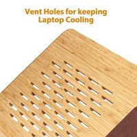 JQ Bamboo Support pour ordinateur portable Plateau de table de lit Bureau ergonomique pliable avec tapis de souris et support pour téléphone