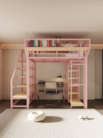 Lit double moderne et simple en fer avec étagère de rangement intégrée, lit combiné multifonctionnel pour gîte, hôtel, mobilier de maison