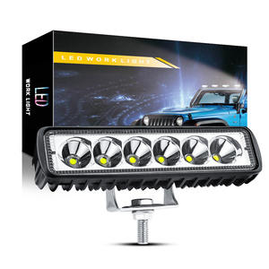 6 LED Lámpara de trabajo blanca Aleación de aluminio Lámpara antiniebla adicional para automóviles 18W Luz diurna 12V y 24V Faros delanteros compatibles Luz de conducción - Product Image 5