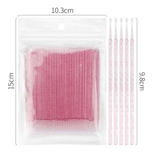 100pcs Ultra Soft Microfiber Eyelash Cleaning Brush Portable Lash <b>Extension</b> Microbrush Tool - Product Image 6